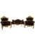 Σέτ σαλονιού Μπαρόκ με 2 Μπερζέρες 1 Διθέσιο καναπέ σε μαύρο χρώμα και 1 τραπεζάκι σαλονιού με φύλλο χρυσού ΜΚ-9130-Baroque Set ΜΚ-9130 