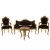 Σέτ Σαλονιού Μπαρόκ μάυρο με φύλλο χρυσο ( 2 πολυθρόνες, ένας διθέσιος καναπές και ένα τραπεζάκι) ΜΚ-9151-Baroque Set ΜΚ-9151 