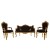 Σέτ Σαλονιού Μπαρόκ μάυρο με φύλλο χρυσο ( 2 πολυθρόνες, ένας διθέσιος καναπές και ένα τραπεζάκι) ΜΚ-9151-Baroque Set ΜΚ-9151 
