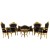 Σέτ σαλονιού Λουί Κένζ με φύλλο χρυσού και μαύρο ύφασμα αδιάβροχο αλέκιαστο υψηλής ποιότητας ΜΚ-9155-Baroque Set ΜΚ-9155 