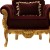 Μπερζέρα Μπαρόκ με φύλλο χρυσού και μπορντό σκούρο αλέκιαστο αδιάβροχο ύφασμα βελούδο ΜΚ-6604-Baroque armchair ΜΚ-6604 