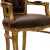 Καρεκλο-πολυθρόνα Λουι Κένζ χειροποίητη με φύλλο χρυσού και καφέ γνήσιο δέρμα ΜΚ-6603-baroque armchair ΜΚ-6603 