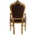 Καρεκλο-πολυθρόνα Λουι Κένζ χειροποίητη με φύλλο χρυσού και καφέ γνήσιο δέρμα ΜΚ-6603-baroque armchair ΜΚ-6603 