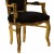 Μπαρόκ καρεκλο-πολυθρόνα με φύλλο χρυσού και μαύρο αλέκιαστο-αδιάβροχο ύφασμα ΜΚ-6605-baroque armchair ΜΚ-6605 