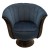 Πολυθρόνα Art Deco με μαύρη βάση απο μασίφ καρυδιά με ύφασμα Blue Navy αλέκιαστο αδιάβροχο ΜΚ-6601-armchair ΜΚ-6601 