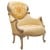 Πολυθρόνα Λουί Κένζ με φύλλο ασημιού και μπέζ ανάγλυφο ύφασμα με αρχαίοελληνικά σχέδια ΜΚ-6602-armchair ΜΚ-6602 