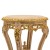 Τραπεζάκι πλαϊνό χαμηλό Μπαρόκ με λάκα off-white, φύλλο χρυσού και λευκό μάρμαρο στην επιφάνεια ΜΚ-3560-table ΜΚ-3560 