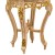 Τραπεζάκι πλαϊνό χαμηλό Μπαρόκ με λάκα off-white, φύλλο χρυσού και λευκό μάρμαρο στην επιφάνεια ΜΚ-3560-table ΜΚ-3560 