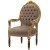 Λουί Σέζ πολυθρόνα καπιτονέ με φύλλο χρυσού και γκρί αλέκιαστο αδιάβροχο ύφασμα ΜΚ-6620-armchair ΜΚ-6620 