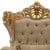 Μπερζέρα Μπαρόκ σε λακέ χρώμα με φύλλο χρυσού και πρασινό - μπέζ ανάγλυφο ύφασμα με άνθη ΜΚ-6619-wing armchair ΜΚ-6619 