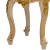 Στρογγυλό σκαμπό Λουί Κένζ με λάκα και φύλλο χρυσού με μπέζ αλέκιαστο-αδιάβροχο ύφασμα ΜΚ-8713-stool MK-8713 