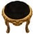 Στρογγυλό σκαμπό Λουί Κένζ με φύλλο χρυσού με αλέκιαστο-αδιάβροχο ύφασμα σε μαύρο χρώμα ΜΚ-8717-stool ΜΚ-8717 