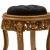 Στρογγυλό σκαμπό Λουί Κένζ με φύλλο χρυσού με αλέκιαστο-αδιάβροχο ύφασμα σε μαύρο χρώμα ΜΚ-8718-stool ΜΚ-8718 
