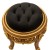 Στρογγυλό σκαμπό Λουί Κένζ με φύλλο χρυσού με αλέκιαστο-αδιάβροχο ύφασμα σε μαύρο χρώμα ΜΚ-8718-stool ΜΚ-8718 