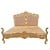 Κλασικό κρεβάτι Μπαρόκ με φύλλο χρυσού και καπιτονέ πλάτη με βελούδο ύφασμα σε χρώμα ρόζ ΜΚ-11109-bed ΜΚ-11109 