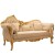Kαναπές διθέσιος Μπαρόκ με φύλλο χρυσού και off-white αλέκιαστο - αδιάβροχο ύφασμα ΜΚ-8709-sofa ΜΚ-8709 
