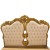 Κλασικό κρεβάτι Μπαρόκ με φύλλο χρυσού και καπιτονέ πλάτη με βελούδο ύφασμα σε χρώμα off-white ΜΚ-11110-Bed ΜΚ-11110 