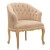 Πολυθρόνα καπιτονέ Κλασική Λουί Κένζ με αλέκιαστο αδιάβροχο ύφασμα σε Off-white χρώμα ΜΚ-6632-armchair ΜΚ-6632 