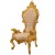 Μπαρόκ θρόνος με φύλλο χρυσού και off-white αλέκιαστο αδιάβροχο ύφασμα ΜΚ-6629-Throne ΜΚ-6629 