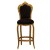 Καρέκλα-Σκαμπό Μπάρ Μπαρόκ με φύλλο χρυσού και μαύρο αλέκιαστο - αδιάβροχο ύφασμα ΜΚ-5201-Chair Bar ΜΚ-5201 