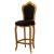Καρέκλα-Σκαμπό Μπάρ Μπαρόκ με φύλλο χρυσού και μαύρο αλέκιαστο - αδιάβροχο ύφασμα ΜΚ-5201-Chair Bar ΜΚ-5201 