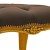 Μπαρόκ Σκαμπό με φύλλο χρυσού και γνήσιο δέρμα σε μαύρο χρώμα ΜΚ-8734-STOOL MK-8734 