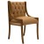 Καρέκλα Λουί Σέζ με πατινέ φύλο χρυσού και ύφασμα δερματίνη σε σκούρο μπέζ χρώμα υψηλής ποιότητας ΜΚ-5202-chair ΜΚ-5202 