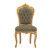 Καρέκλα μπαρόκ με φύλλο χρυσού και αλέκιαστο αδιάβροχο γκριζοπράσινο βελούδο ύφασμα ΜΚ-5205-Chair ΜΚ-5205 