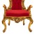 Μπαρόκ Θρόνος με φύλλο χρυσού και κόκκινο αλέκιαστο αδιάβροχο βελούδο ύφασμα ΜΚ-6648-Throne ΜΚ-6648 