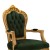 Καρεκλοπολυθρόνα Μπαρόκ με φύλλο χρυσού λάκα και πράσινο βελούδο ύφασμα αλέκιαστο-αδιάβροχο ΜΚ-6649-armchair ΜΚ-6649 