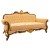 Καναπές Λουί Κένζ τριθέσιος με φύλλο χρυσού σε χρώμα μπέζ με ανάγλυφο ύφασμα υψηλής ποιότητας πλάτη καπιτονέ RIS-8756-SOFA RIS-8756 