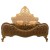 Κλασικό κρεβάτι Μπαρόκ με φύλλο χρυσού καπιτονέ μπέζ ύφασμα βελούδο υψηλής ποιότητας RIS-11112-BAROQUE BED RIS-11112 