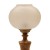 Κλασικό επιτραπέζιο φωτιστικό απο μάρμαρο σε καφέ χρώμα και καπέλο απο φυσητό γυαλί σε στύλ Galle RIS-13338-TABLE LAMP RIS-13338 