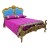 Κλασικό Κρεβάτι Μπαρόκ καπιτονέ με βελούδο γαλάζιο και φύλλο χρυσου RIS-11114-BED RIS-11114 