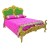Κλασικό Κρεβάτι Μπαρόκ καπιτονέ με βελούδο μπέζ και φύλλο χρυσού RIS-11115-BED RIS-11115 
