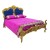 Κλασικό Κρεβάτι Μπαρόκ καπιτονέ με βελούδο navy blue και φύλλο χρυσού RIS-11116-BED RIS-11116 