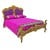 Κλασικό Κρεβάτι Μπαρόκ καπιτονέ με βελούδο μώβ και φύλλο χρυσού RIS-11117-BED RIS-11117 