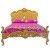 Κλασικό Κρεβάτι Μπαρόκ καπιτονέ με βελούδο σε χρυσή απόχρωση και φύλλο χρυσού RIS-11123-BED RIS-11123 