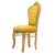 Καρέκλα Μπαρόκ με φύλλο χρυσού και αλέκιαστο αδιάβροχο κίτρινο ύφασμα βελούδο καπιτονέ RIS-5210-CHAIR RIS-5210 