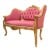 Καναπές διθέσιος Μπαρόκ σε στύλ Λουί Κένζ με φύλλο χρυσού και αλέκιαστο αδιάβροχο ύφασμα βελούδο σε ρόζ απόχρωση RIS-8773-SOFA RIS-8773 