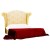 Κρεβάτι χειροποίητο μπέζ απο ξύλο μασίφ καρυδιά με πατίνα και ανάγλυφο ύφασμα στο κεφαλάρι RIS-0004-BED RIS-0004 