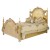 Κρεβάτι κλασικό Louis Xv με φύλλο χρυσού πατίνα και ζωγραφική στα σκαλίσματα RIS-0023-BED RIS-0023 