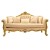 Καναπές τριθέσιος με φύλλο χρυσού και αδιάβροχο αλέκιαστο καπιτονέ βελούδο RIS-8778-SOFA2 RIS-8778 