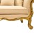 Καναπές τριθέσιος με φύλλο χρυσού και αδιάβροχο αλέκιαστο καπιτονέ βελούδο RIS-8778-SOFA2 RIS-8778 