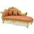 Καναπές-Ανάκλιντρο Μπαρόκ σε μασίφ ξύλο καρυδιάς και φύλλο χρυσού-Sofa Ν-8043 