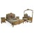 Μπαρόκ Κρεβατοκάμαρα Σετ 2 κομοδίνα με μάρμαρο - 1105-French bed 11050 