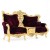 Σαλόνι Σετ σε στυλ Μπαρόκ Χρυσό - Μπορντό -9039-French style Living Room Set Χ9-9039 
