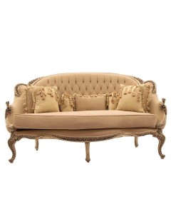 Τριθέσιος καναπές Λουί Κένζ με φύλλο ασημιού και μπέζ ύφασμα αλέκιαστο αδιάβροχο υψηλής ποιότητας ΜΚ-8694