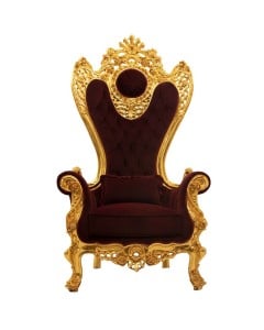Εντυπωσιακός Θρόνος με φύλλο χρυσού και αλέκιαστο αδιάβροχο-βελούδο ύφασμα σε μπορντό χρώμα ΜΚ-6628