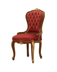Καρέκλα τραπεζαρίας Λουί Κένζ σε κεράσι χρώμα με φύλλο χρυσού και αδίαβροχο αλέκιαστο βελούδο υψηλής ποιότητας RIS-5208